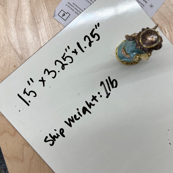 Angel Praying Trinket Box Blue Enamel Clear Lavender Purple Jeweled - Picture 12 of 12